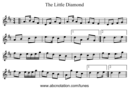 The Little Diamond - staff notation
