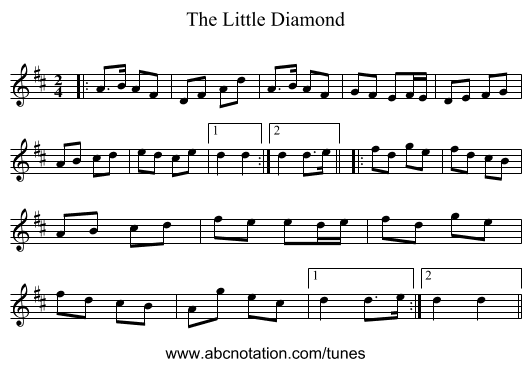 The Little Diamond - staff notation