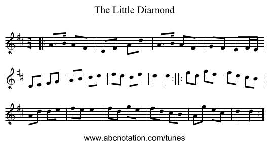 The Little Diamond - staff notation