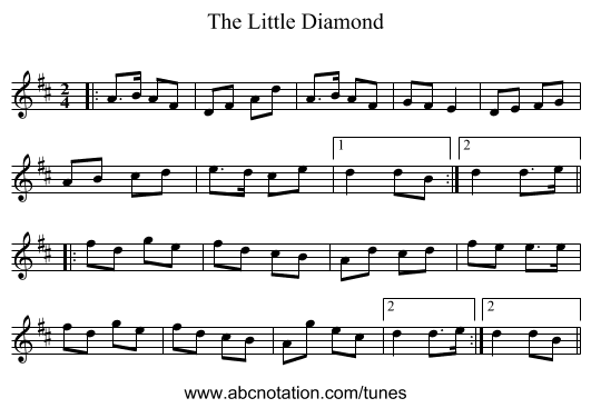 The Little Diamond - staff notation