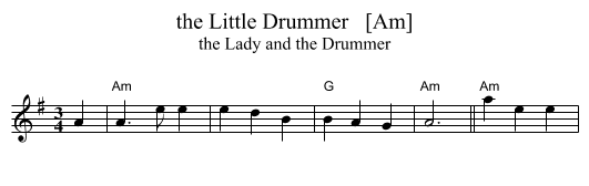 the Little Drummer   [Am] - staff notation
