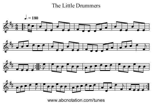The Little Drummers - staff notation