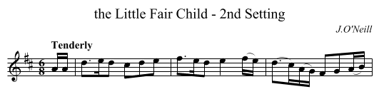 the Little Fair Child - 2nd Setting - staff notation