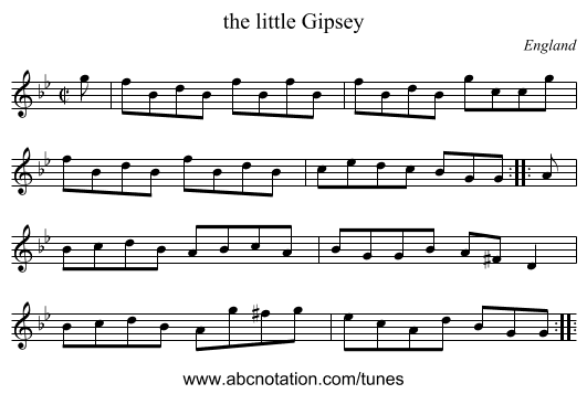 the little Gipsey - staff notation