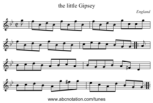 the little Gipsey - staff notation