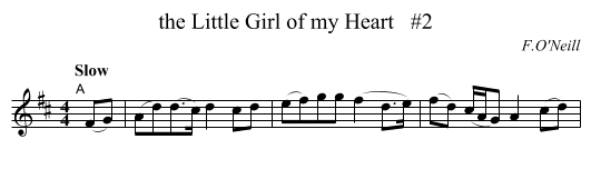 the Little Girl of my Heart   #2 - staff notation