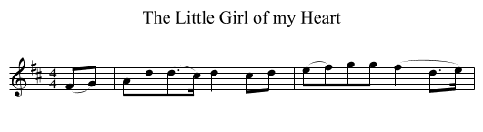The Little Girl of my Heart - staff notation