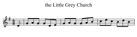 the Little Grey Church - staff notation
