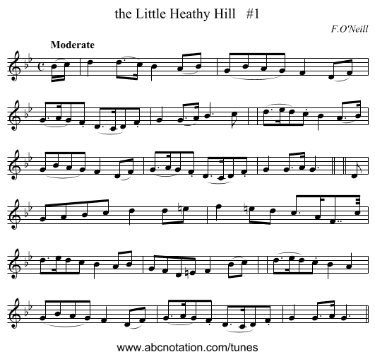 the Little Heathy Hill   #1 - staff notation