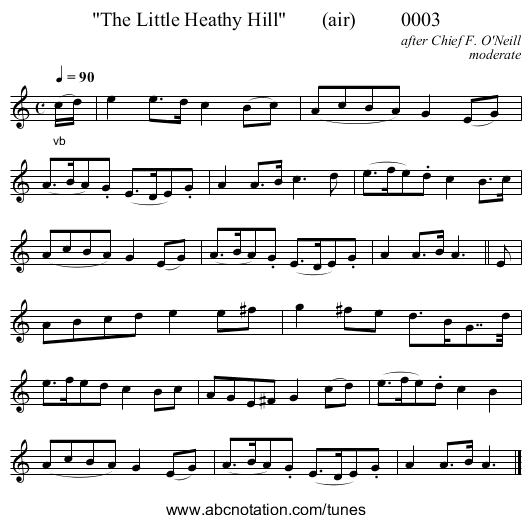 The Little Heathy Hill (air) 0003 - staff notation
