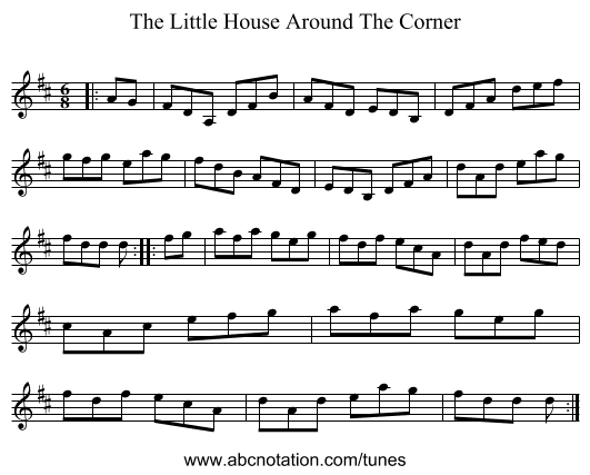 The Little House Around The Corner - staff notation