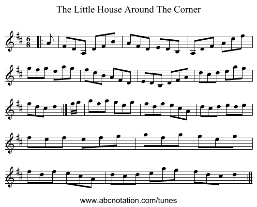 The Little House Around The Corner - staff notation