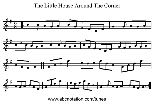 The Little House Around The Corner - staff notation