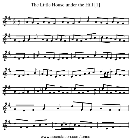 The Little House under the Hill [1] - staff notation