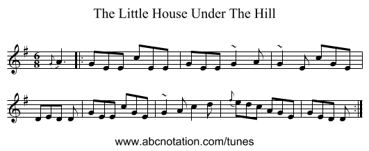 The Little House Under The Hill - staff notation