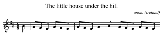 The little house under the hill - staff notation