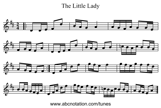 The Little Lady - staff notation