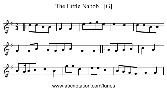 The Little Nabob   [G] - staff notation