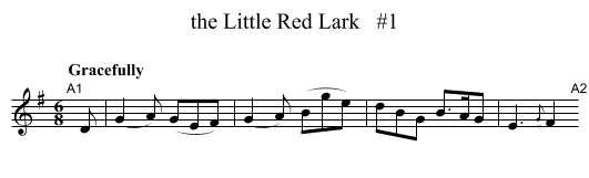 the Little Red Lark   #1 - staff notation