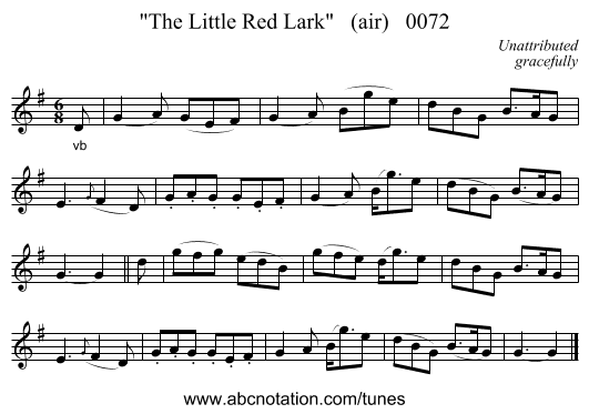 The Little Red Lark (air) 0072 - staff notation