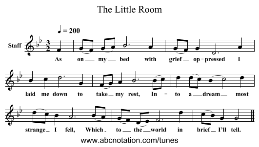 The Little Room - staff notation