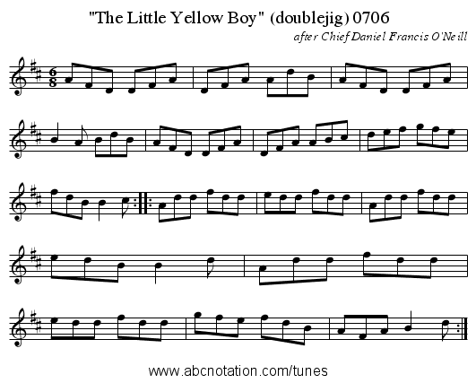 The Little Yellow Boy (doublejig) 0706 - staff notation