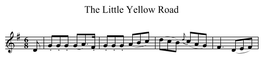 The Little Yellow Road - staff notation