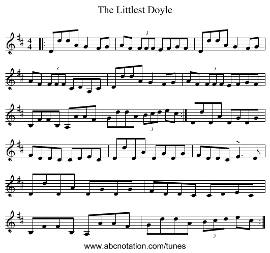 The Littlest Doyle - staff notation