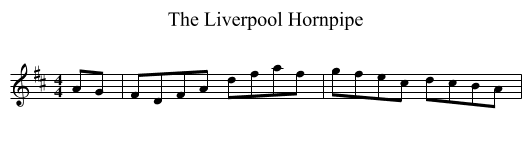 The Liverpool Hornpipe - staff notation