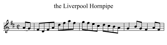 the Liverpool Hornpipe - staff notation