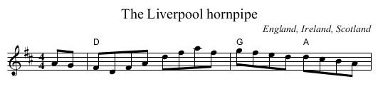 The Liverpool hornpipe - staff notation