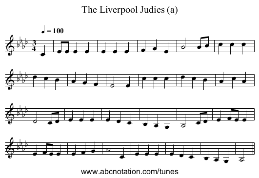 The Liverpool Judies (a) - staff notation