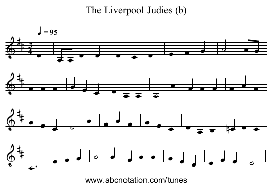 The Liverpool Judies (b) - staff notation