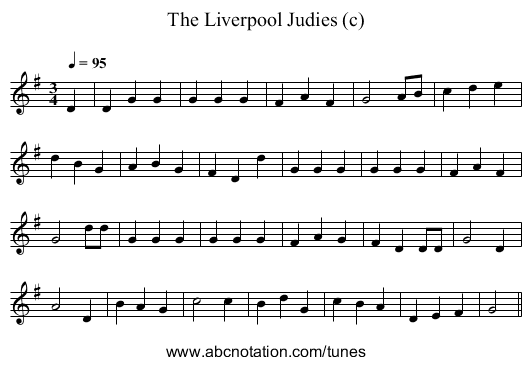 The Liverpool Judies (c) - staff notation