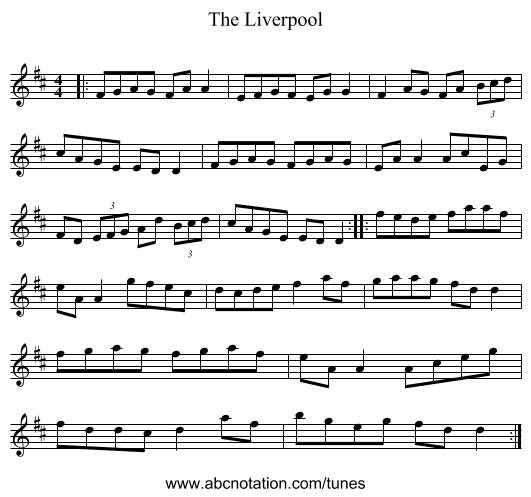 The Liverpool - staff notation
