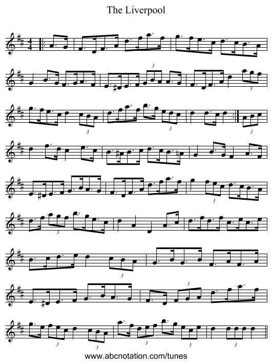 The Liverpool - staff notation