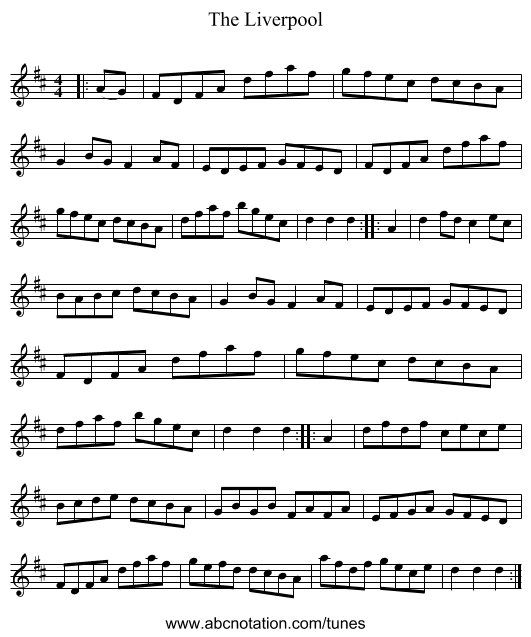 The Liverpool - staff notation