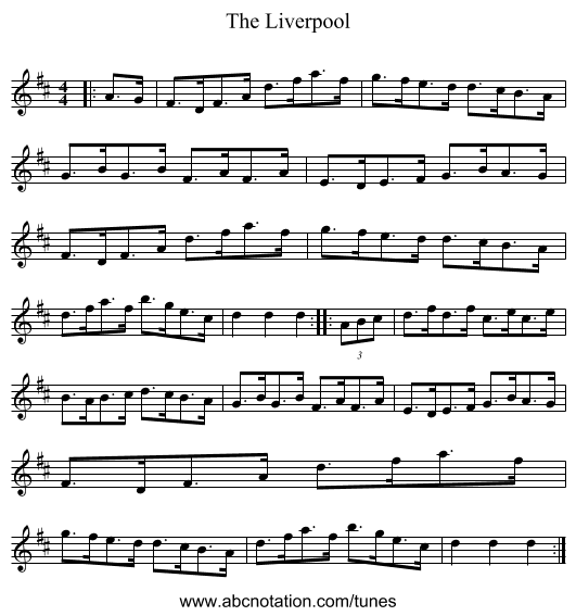 The Liverpool - staff notation