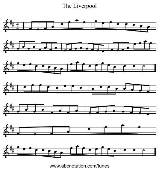The Liverpool - staff notation
