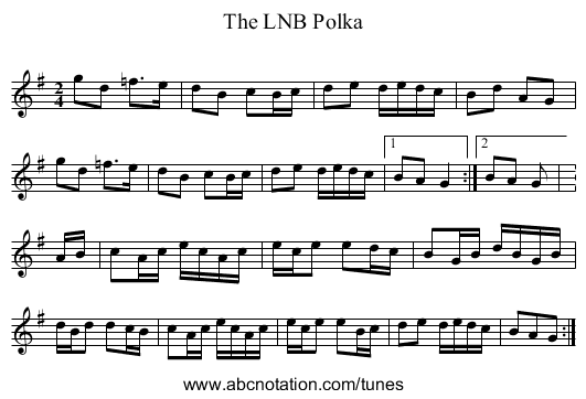 The LNB Polka - staff notation