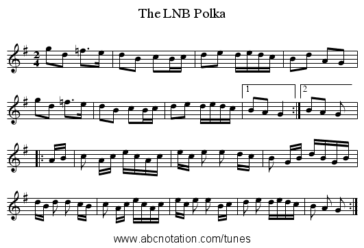 The LNB Polka - staff notation