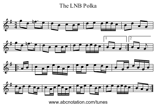 The LNB Polka - staff notation