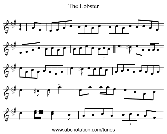 The Lobster - staff notation