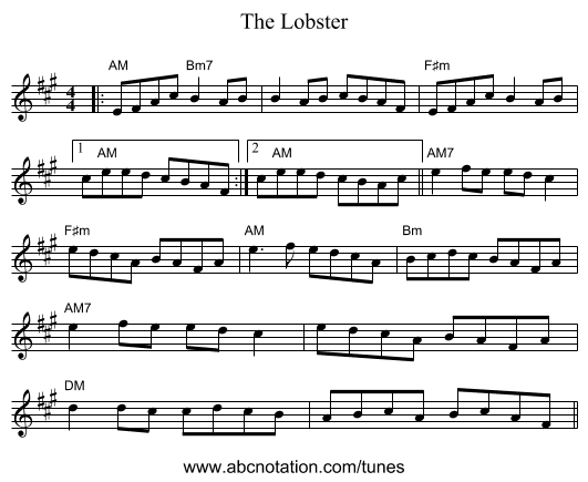 The Lobster - staff notation
