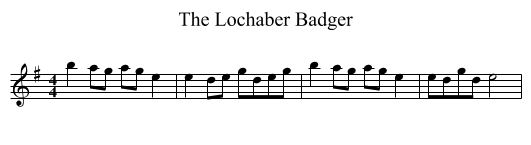 The Lochaber Badger - staff notation