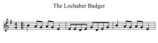 The Lochaber Badger - staff notation