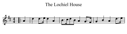The Lochiel House - staff notation