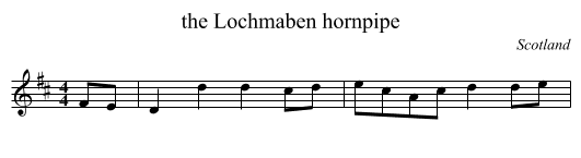 the Lochmaben hornpipe - staff notation