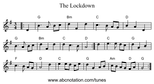 The Lockdown - staff notation