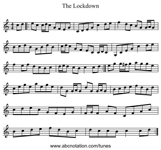 The Lockdown - staff notation